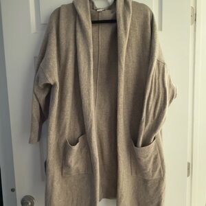 Athleta Cozy Beige Cardigan Sweater